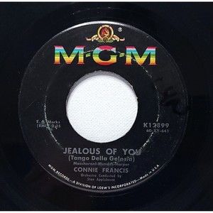 Connie Francis ‎45 Jealous Of You / Everybody's Somebody's Fool on MGM VG Pop